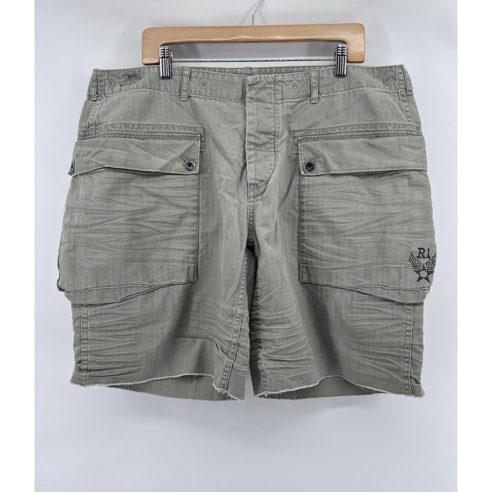 Polo Ralph Lauren Military Shorts Size 38 Surplus Drill Khaki Cargo Donut Button